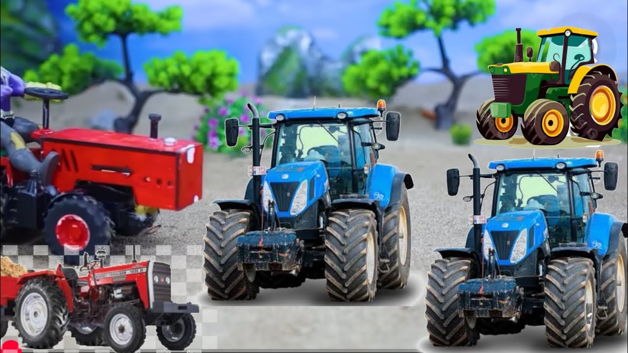 Mini tractor and jcb gari video tractor video #jcb #tractor 