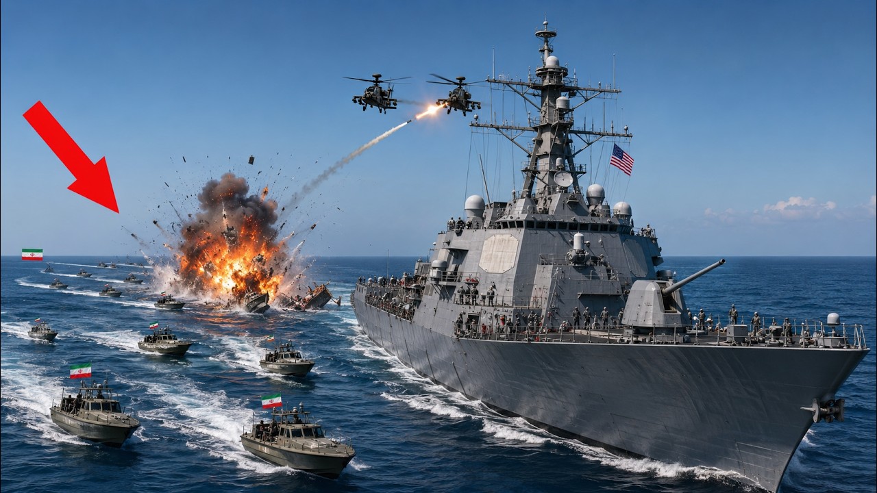 11 Iranian boats vs 1 American destroyer &mdash; Iran didn&rsquo;t expect this.
