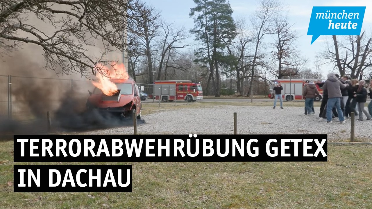 Große Terrorabwehrübung von Polizei in Bundeswehr in Dachau