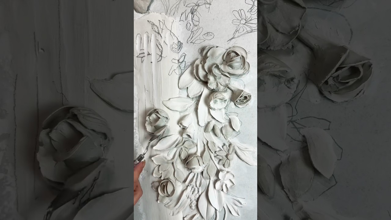 Sculpture painting with joint compound ✨ #reliefsculpture #art #3dart #sculpturepainting