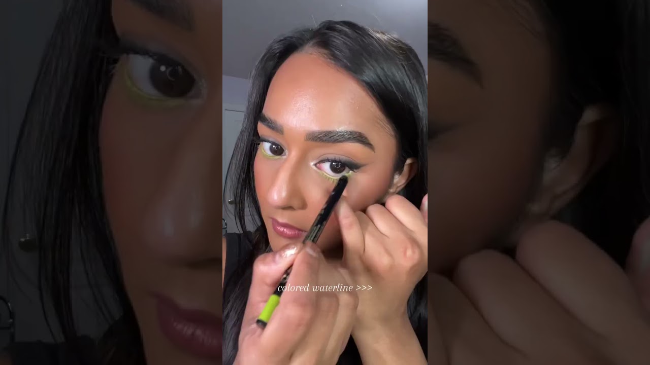 green eyeliner in the waterline for a pop of color 💚 // KVD BEAUTY