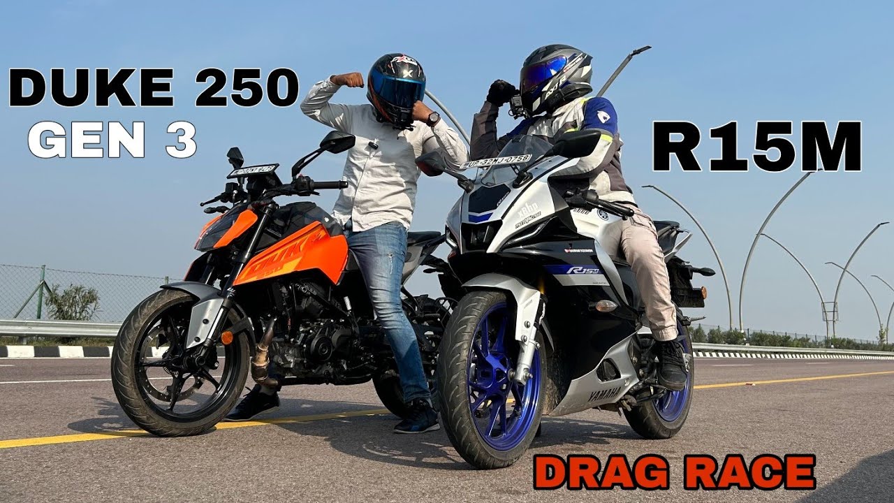all new 2024 ktm duke 250 gen 3 vs yamaha r15m [ race till their potential ]