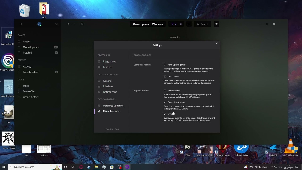 Gog Galaxy 2022 - How To Enable & Disable Overlay For All Games