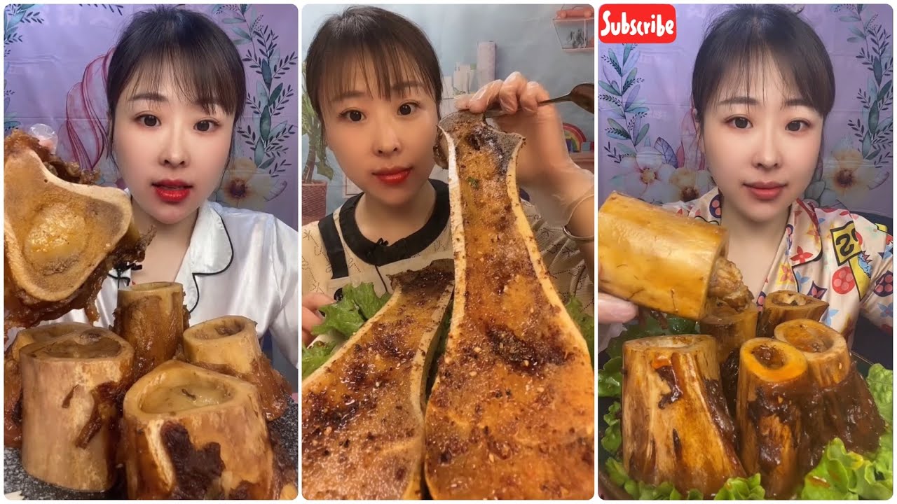 (NEW VIDEO) ASMR MUKBANG CHINA EAT BEEF BONE MARROW, THÁNH ĂN TUỶ XƯƠNG CAY, 吃牛骨髓, 골수를 먹다 #122