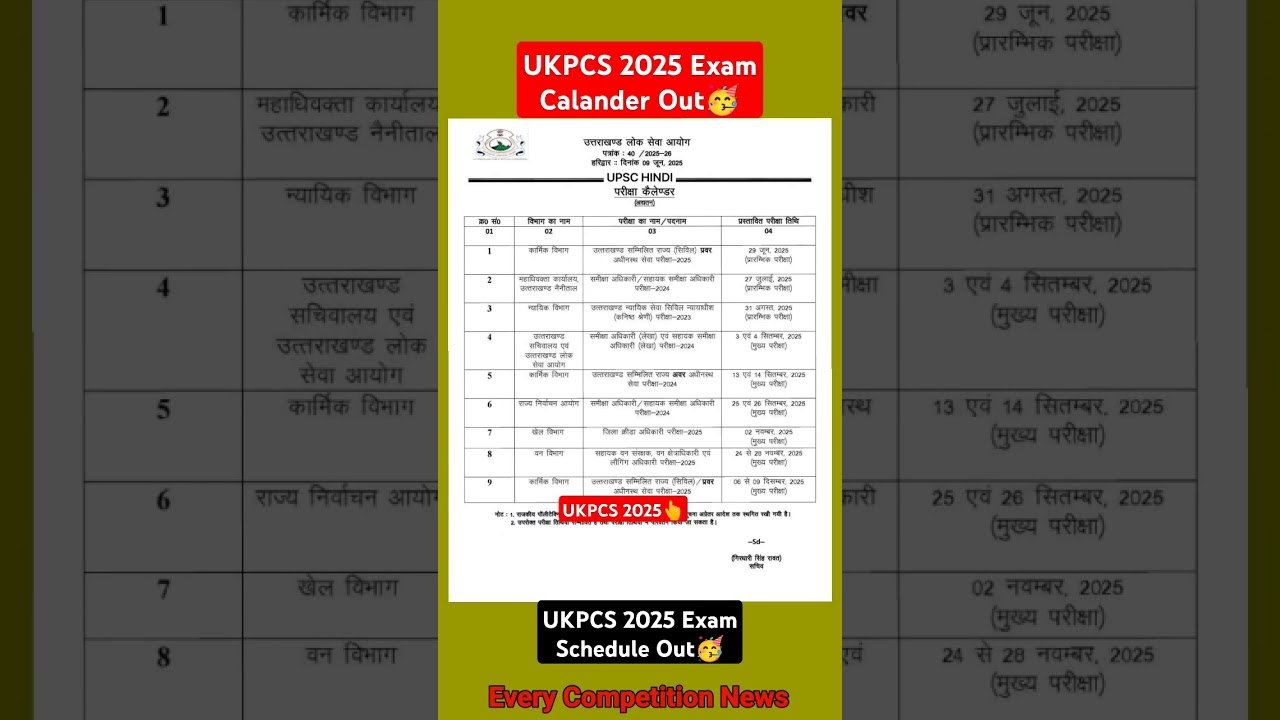 UKPCS 2025 Exam Date Out ||UKPSC Exam Calander 2026 Out🥳|#ukpcs2025 #ukpscexam #ukpcs #ukpscexamdate
