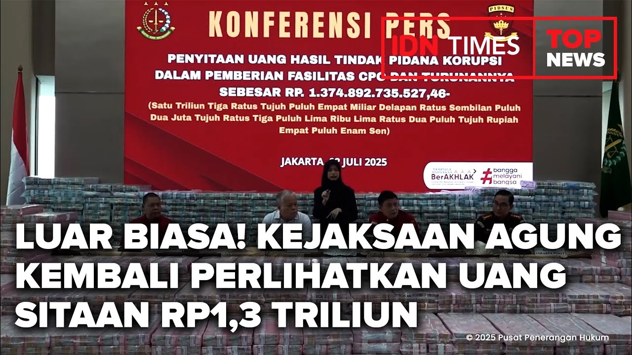 TOP NEWS - LUAR BIASA! KEJAKSAAN AGUNG KEMBALI PERLIHATKAN UANG SITAAN RP1,3 TRILIUN
