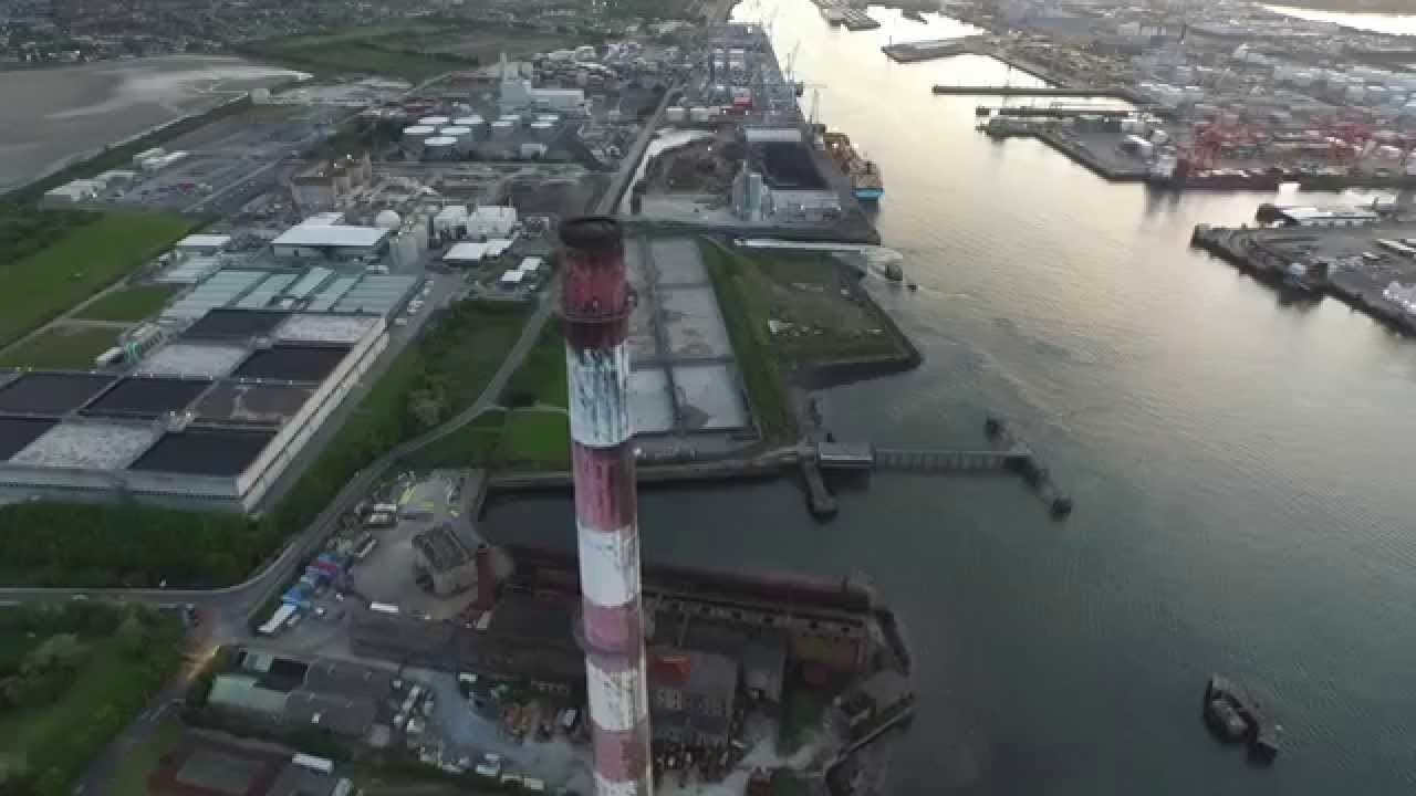 Poolbeg Chimneys - Dublin Docks - DJI Phantom 3