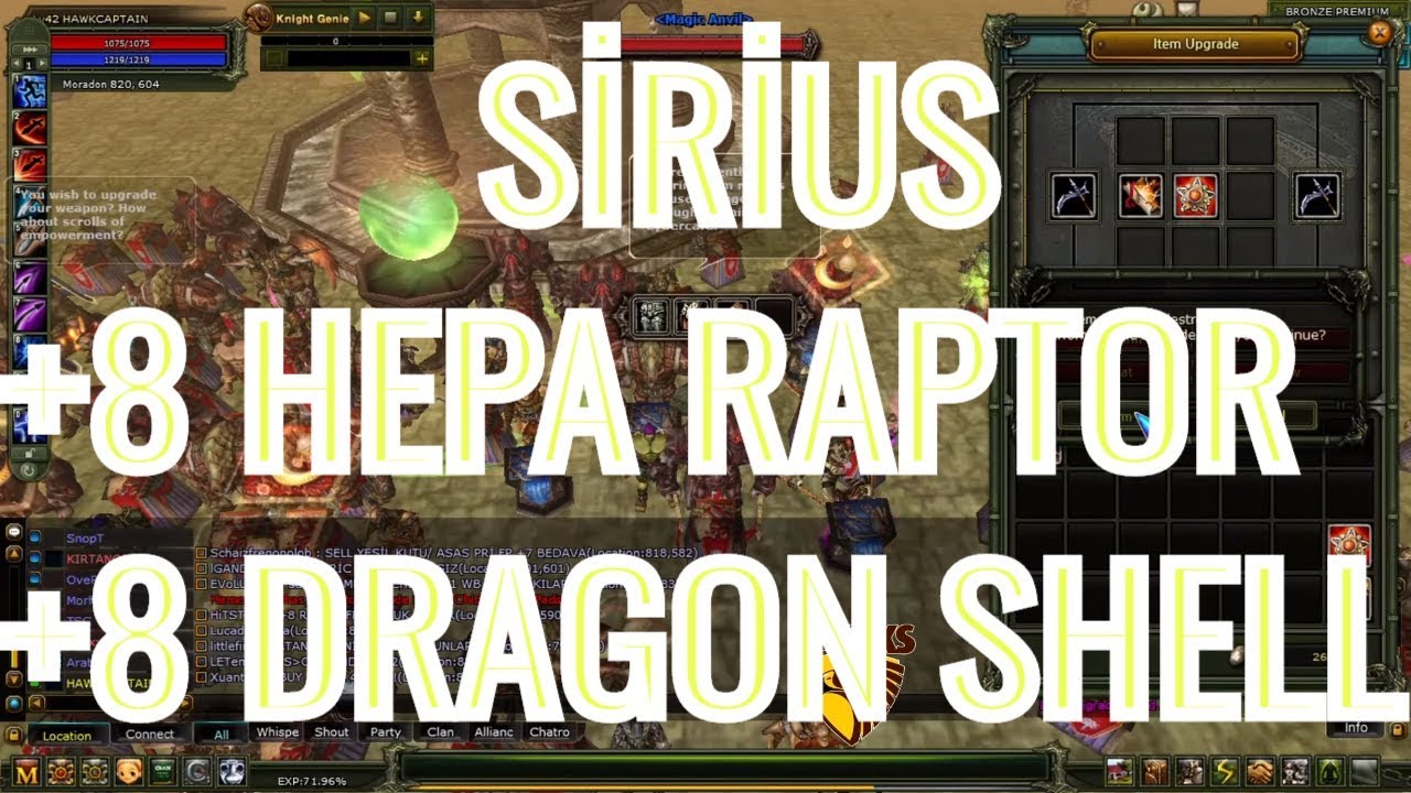 Hawks Knight Online Sirius +8 Hepa Raptor Upgrade