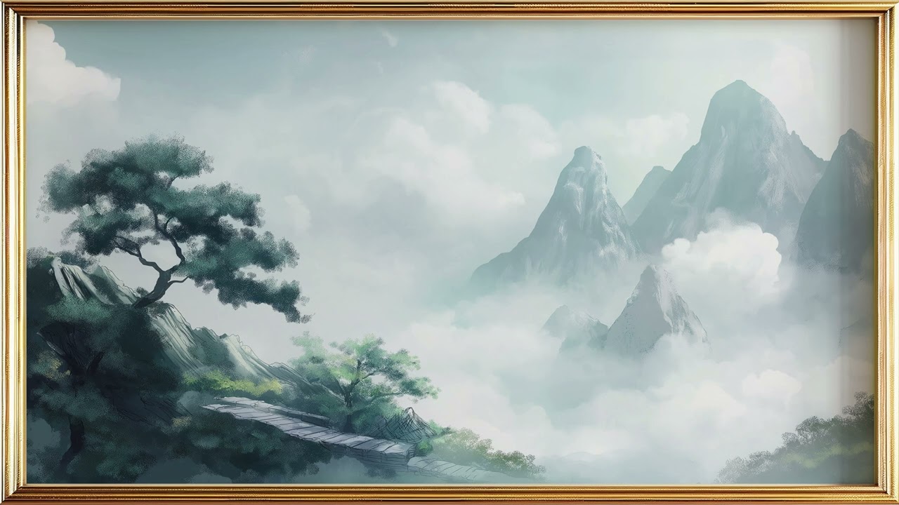 Dreamy Mountain Fog Landscape for Frame TV | Tranquil Nature Art in 4K