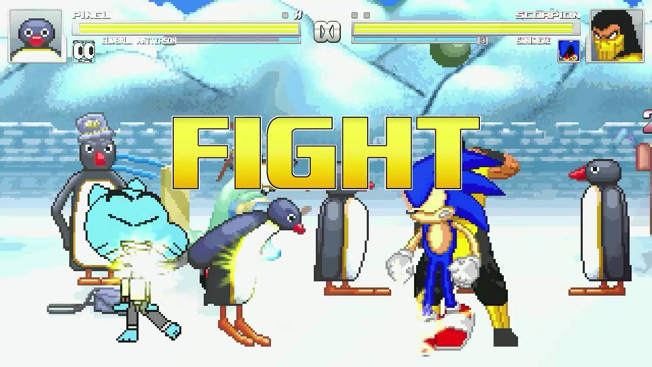 AN Mugen Request #675: Pingu & Gumball VS Scorpion & Sonic.exe