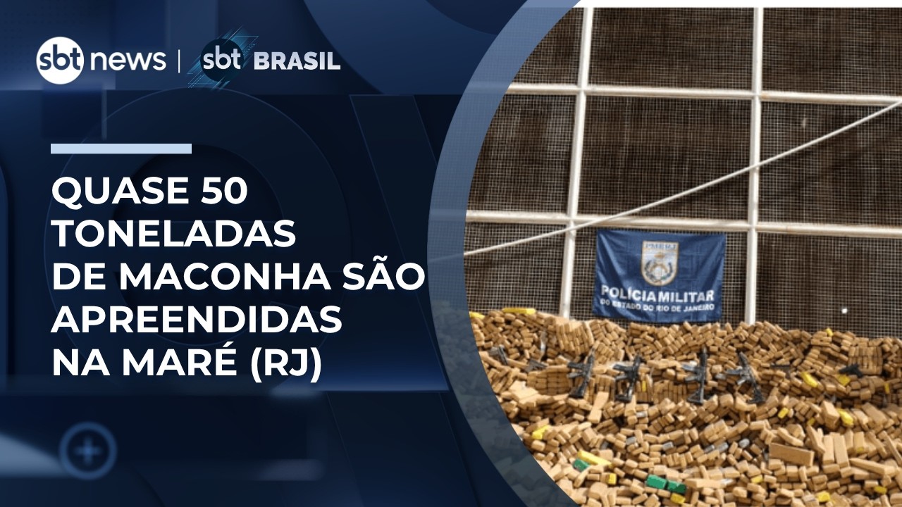 A&ccedil;&atilde;o policial apreende quase 50 toneladas de maconha e fuzis no Complexo da Mar&eacute;, no Rio| #SBTBrasil