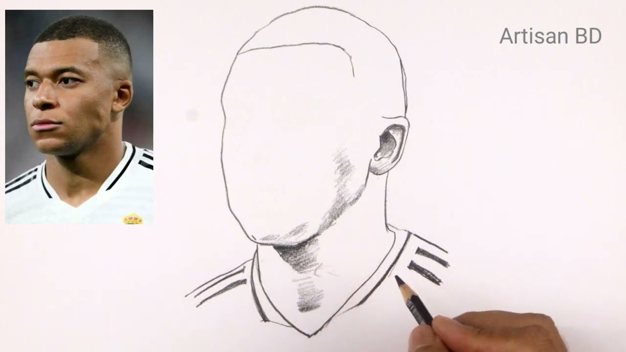 Kylian Mbappe Portrait Drawing Made EASY for Beginners