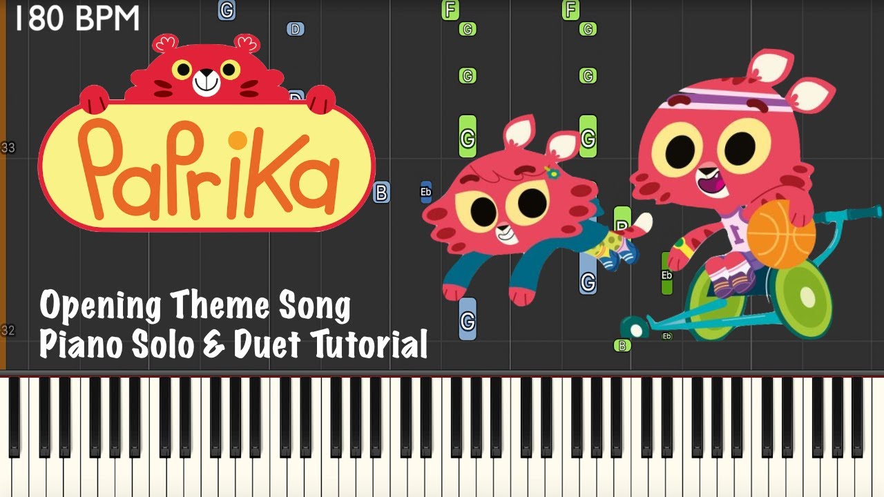 Xilam's Paprika ~ Opening Theme Song ~ Piano Solo & Duet Tutorial