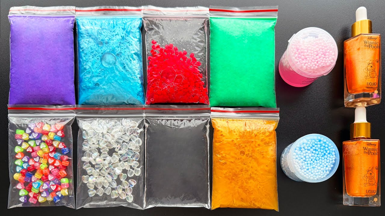 Making Very Relaxing Slime with Satisfying Sound Bags ASMR