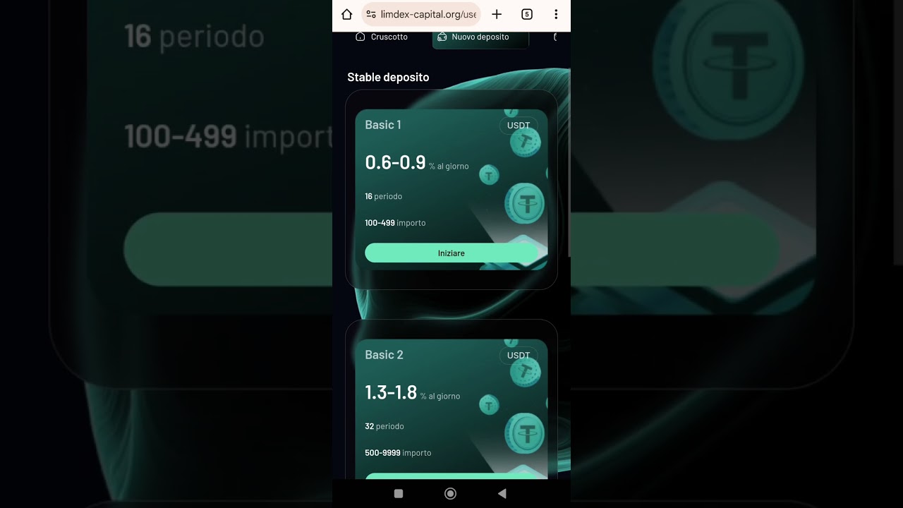Il mio primo deposito in Limdex Capital