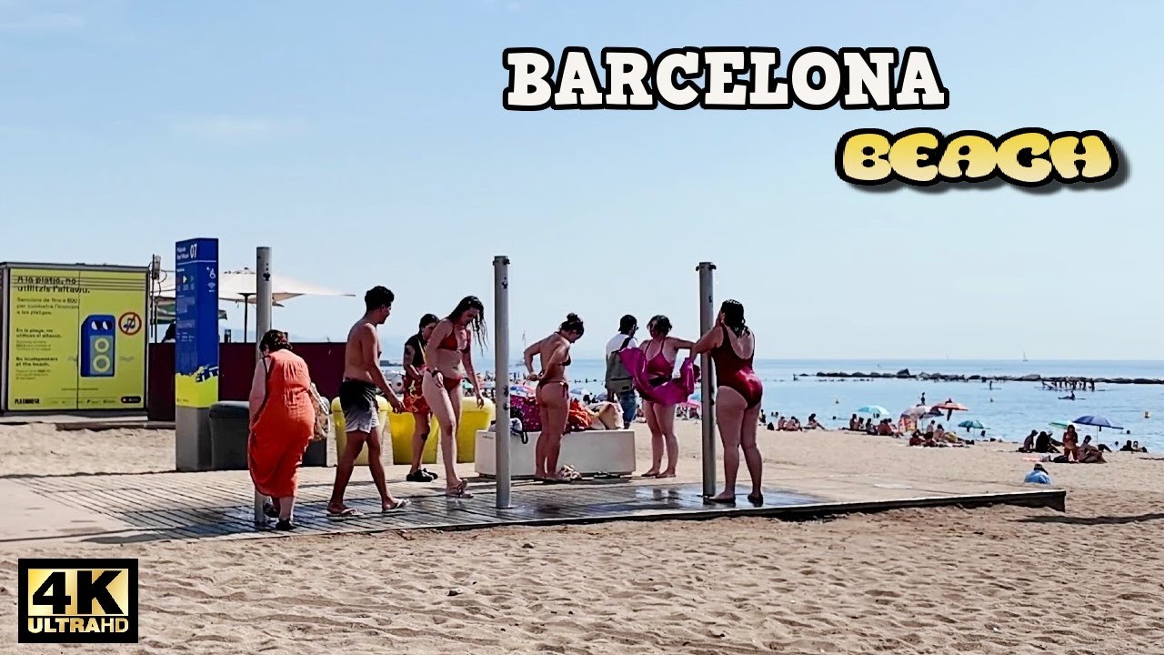 Verano en Barcelona 🌞 Recorrido a Pie por la Playa de la Barceloneta 2025 España [4K, 60ftps]