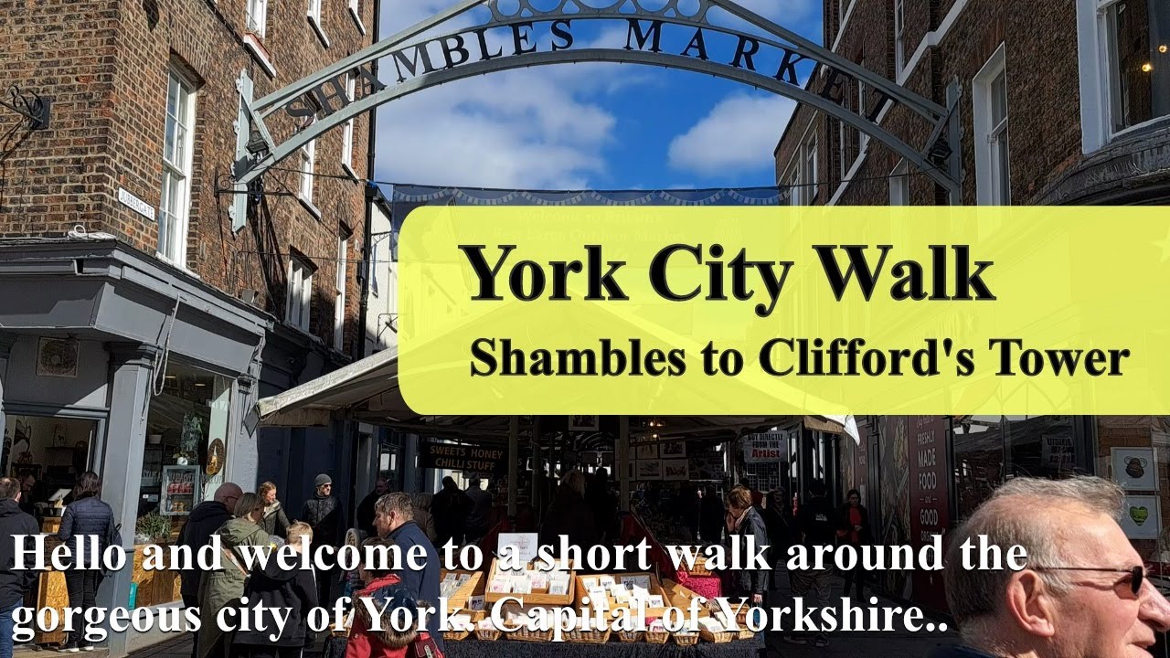 Beautiful York City Walk | Diagon Alley (Shambles) to Clifford's Tower (Castle Keep)