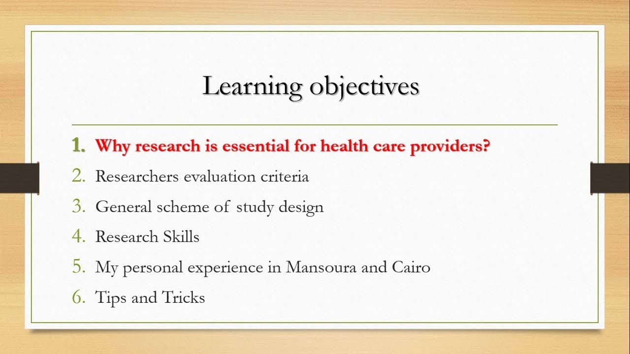 1. Why research is essential for health care providers?