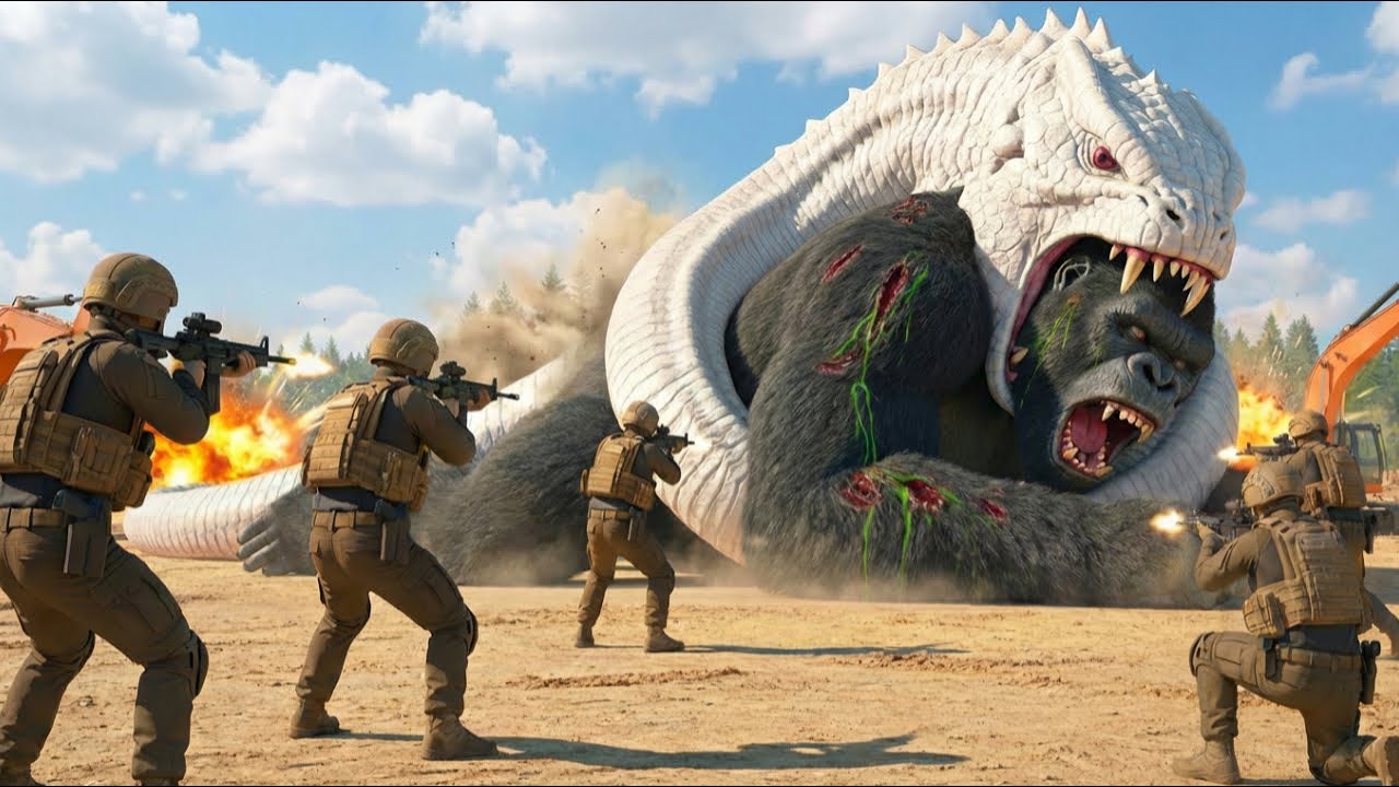 King Kong & US Army vs Giant White Titanoboa – Epic Monster Battle (Part 4)