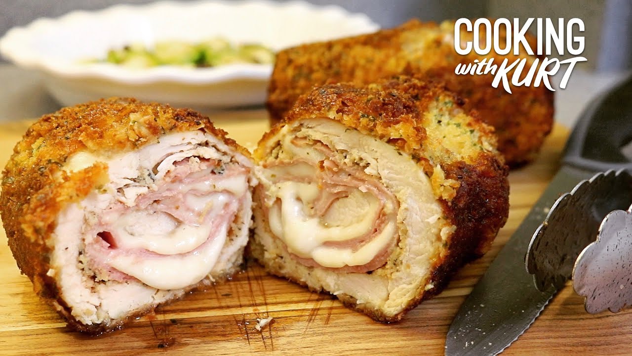 Chicken Cordon Bleu - Chicken Schnitzel and Ham Wrapped Around Swiss Cheese | Cooking with Kurt