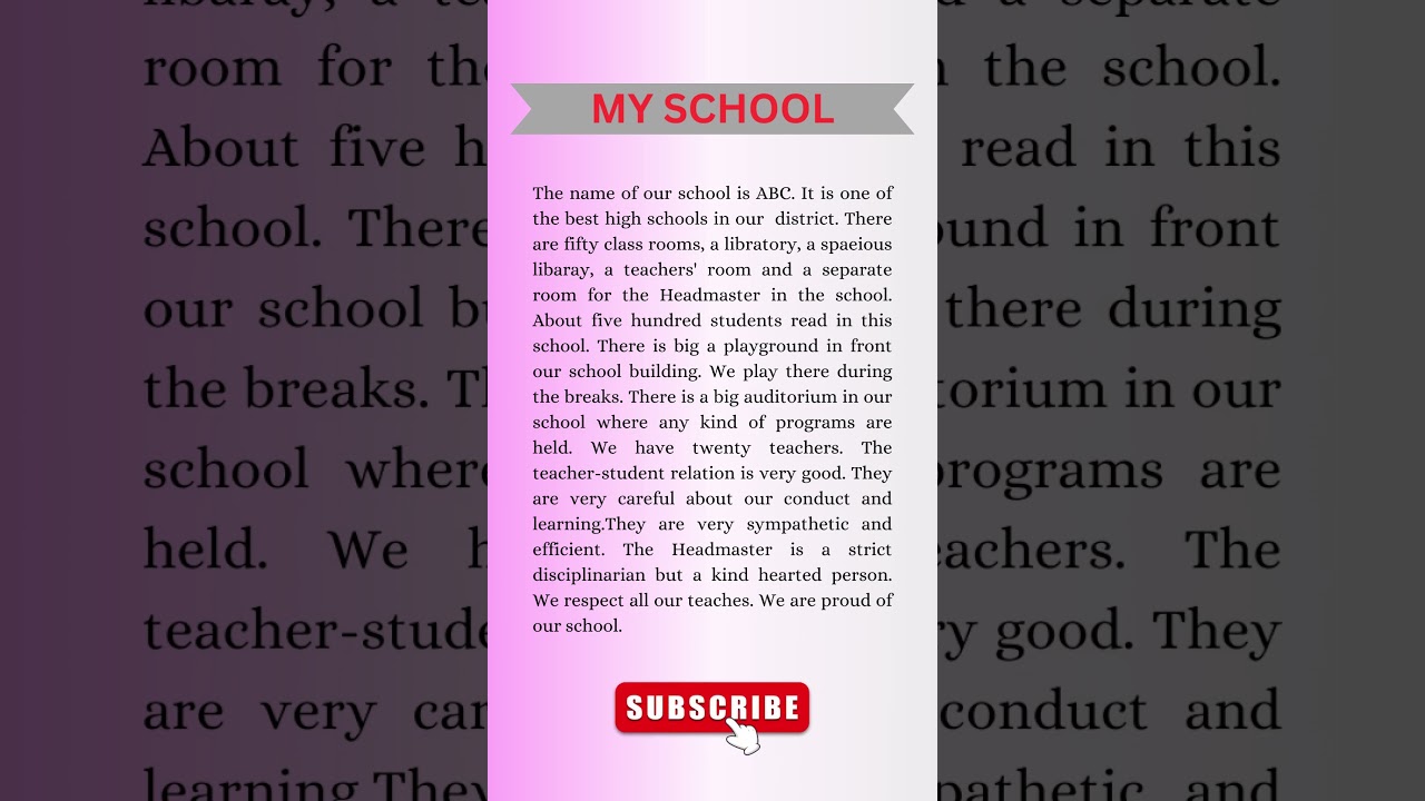 10 lines essay on My School my school short essay in English #shortvideo #youtubeshorts #essay