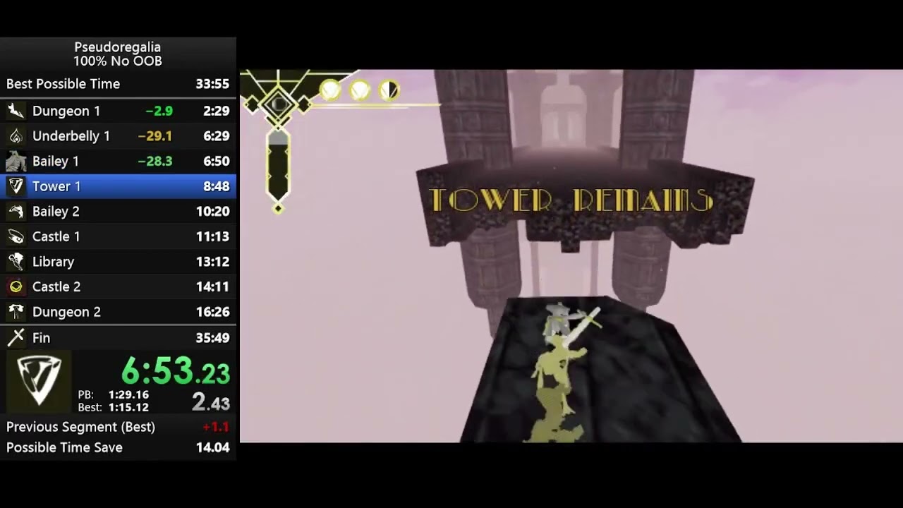 Pseudoregalia 100% (No Out of Bounds) Speedrun in 35:06