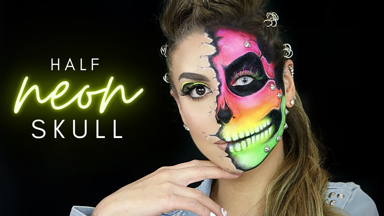 CALAVERA NEÓN ESTILO PUNK 💀  HALLOWEEN MAKEUP TUTORIAL
