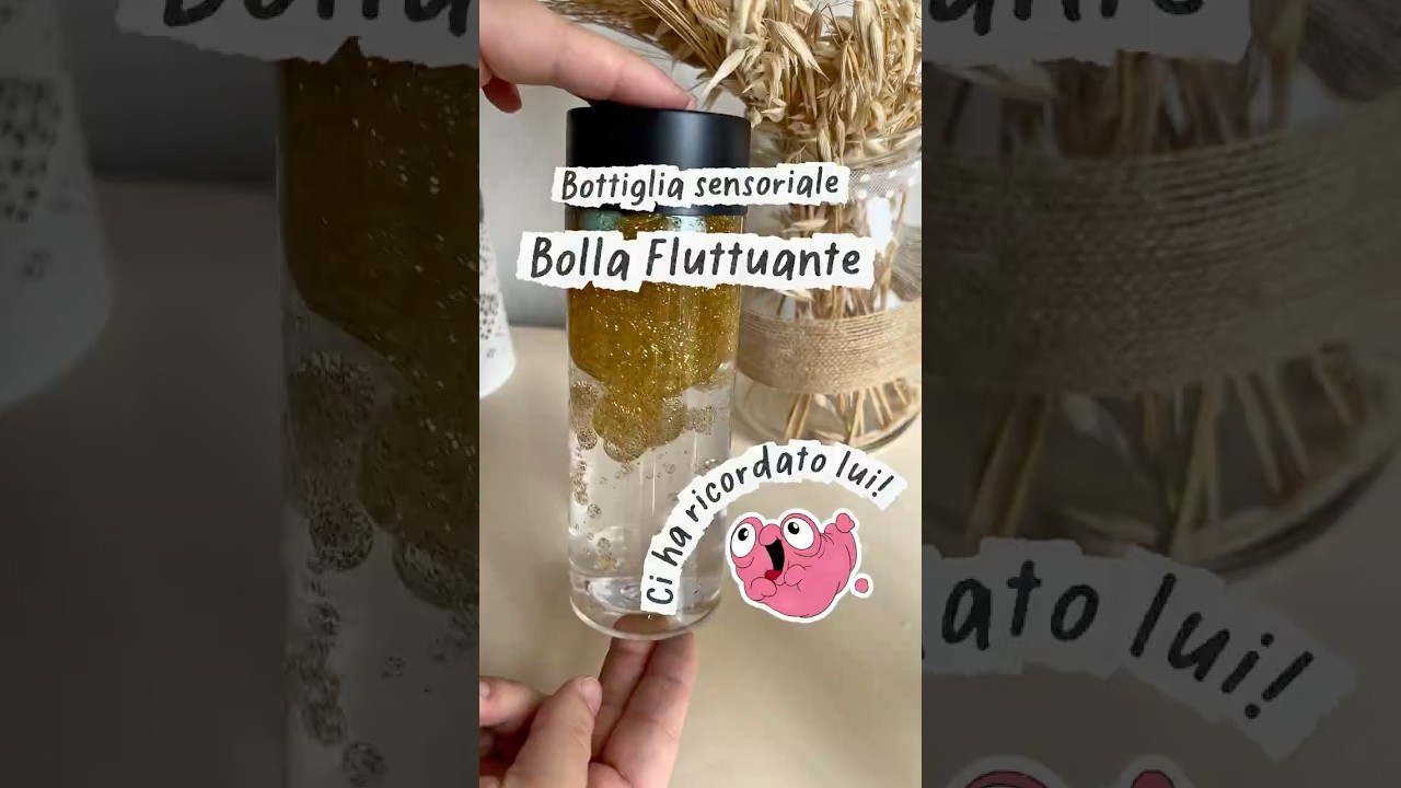 Bottiglietta sensoriale con brillantini, perline, olio e acqua ! 💦 #activityforkids #creativity