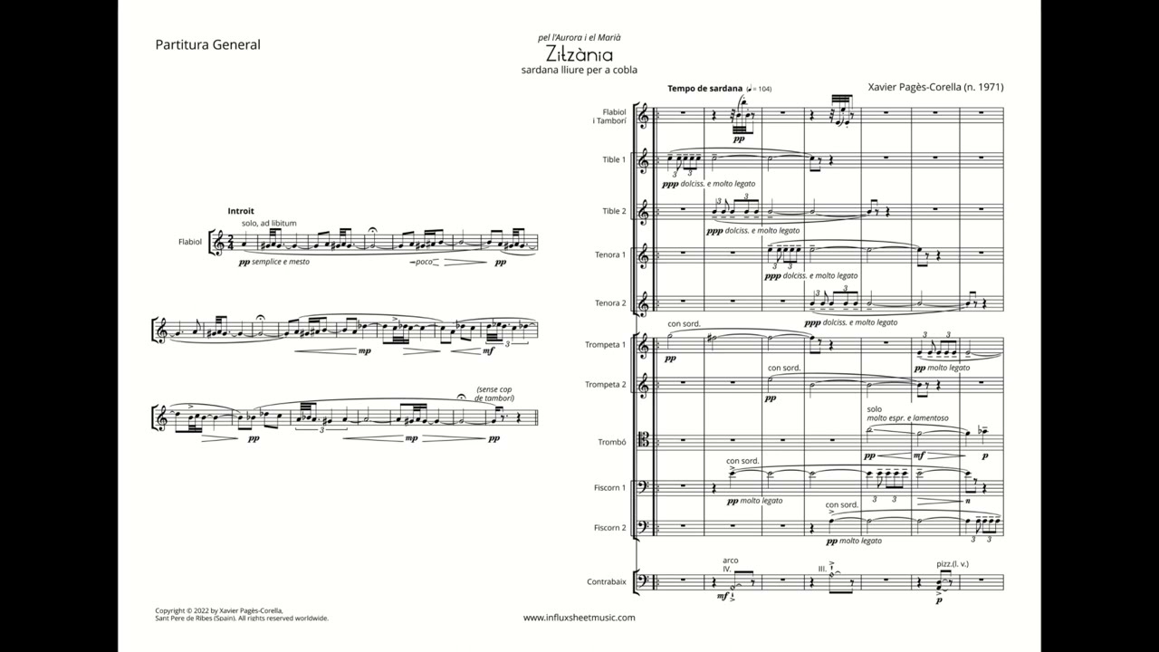 Zitzània (sardana), for Cobla — Xavier Pagès-Corella [with score]