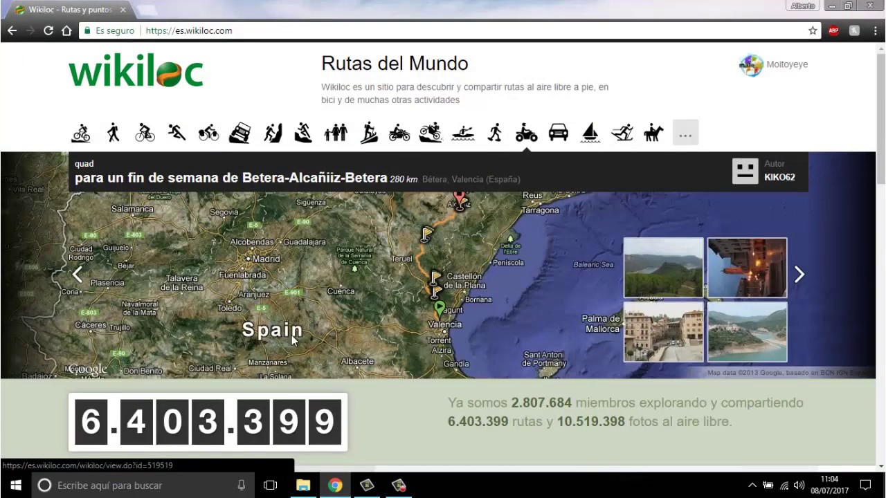 planificar una ruta de senderismo con Wikiloc y Google Earth