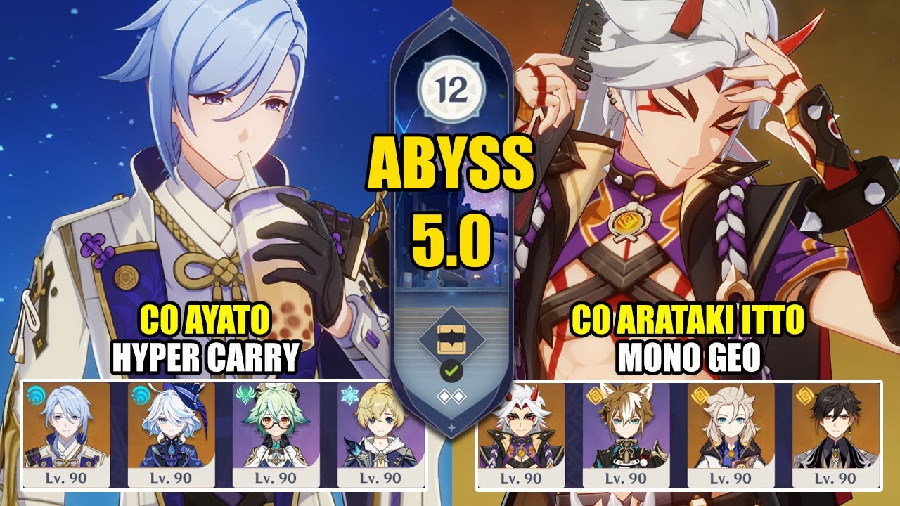 C0 Ayato Furina Hyper Carry & C0 Arataki Itto Mono Geo | Spiral Abyss 5.0 | Genshin Impact 【原神】