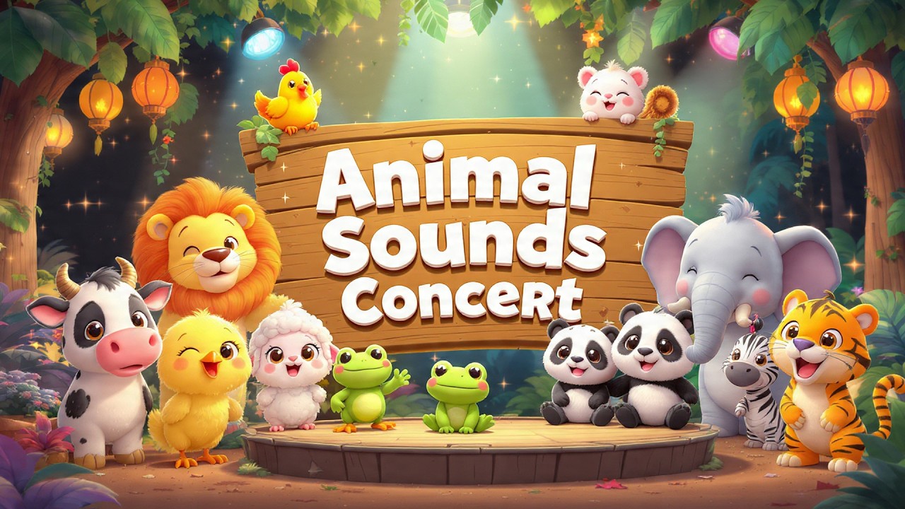 Animal Sound Concert 🦁 | Fun Song to Learn Animal Names & Sounds for Kids