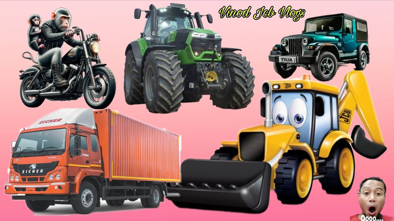 JCB 5CX Loading Mix Stone Sand Dumper Truck Tractor Pickup Tipper? JCB Ki Khudai | Tractor Cartoon