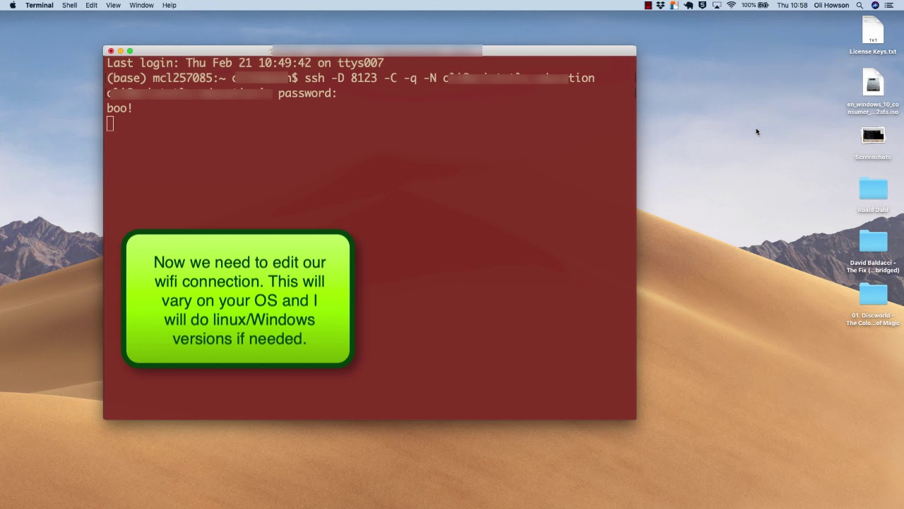 Setting up a SOCKS 5 Proxy on a MAC
