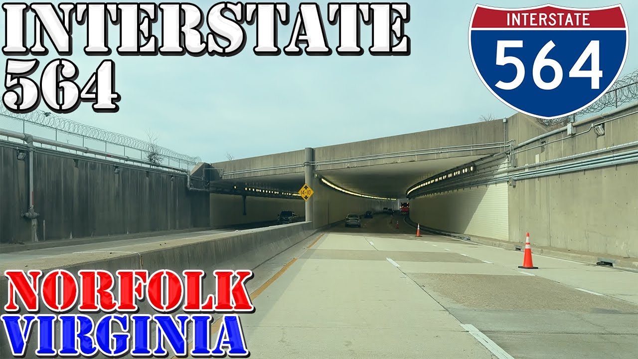 I-564 - Admiral Taussig Blvd - Norfolk - Virginia - 4K Highway Drive
