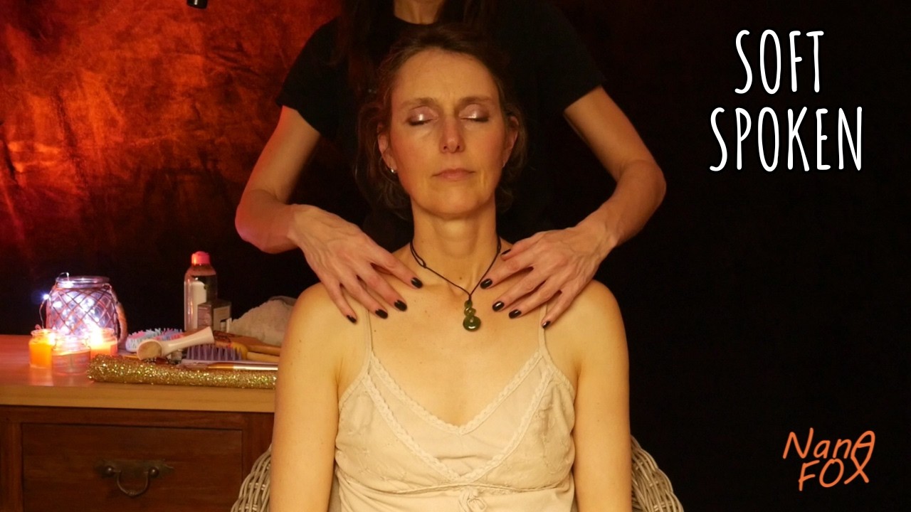 Light touch massage and hair brushing soft spoken and whisper ASMR