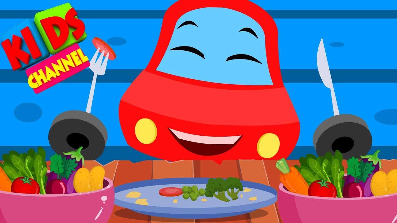 little red car song eat vegetable with LRC for childrens