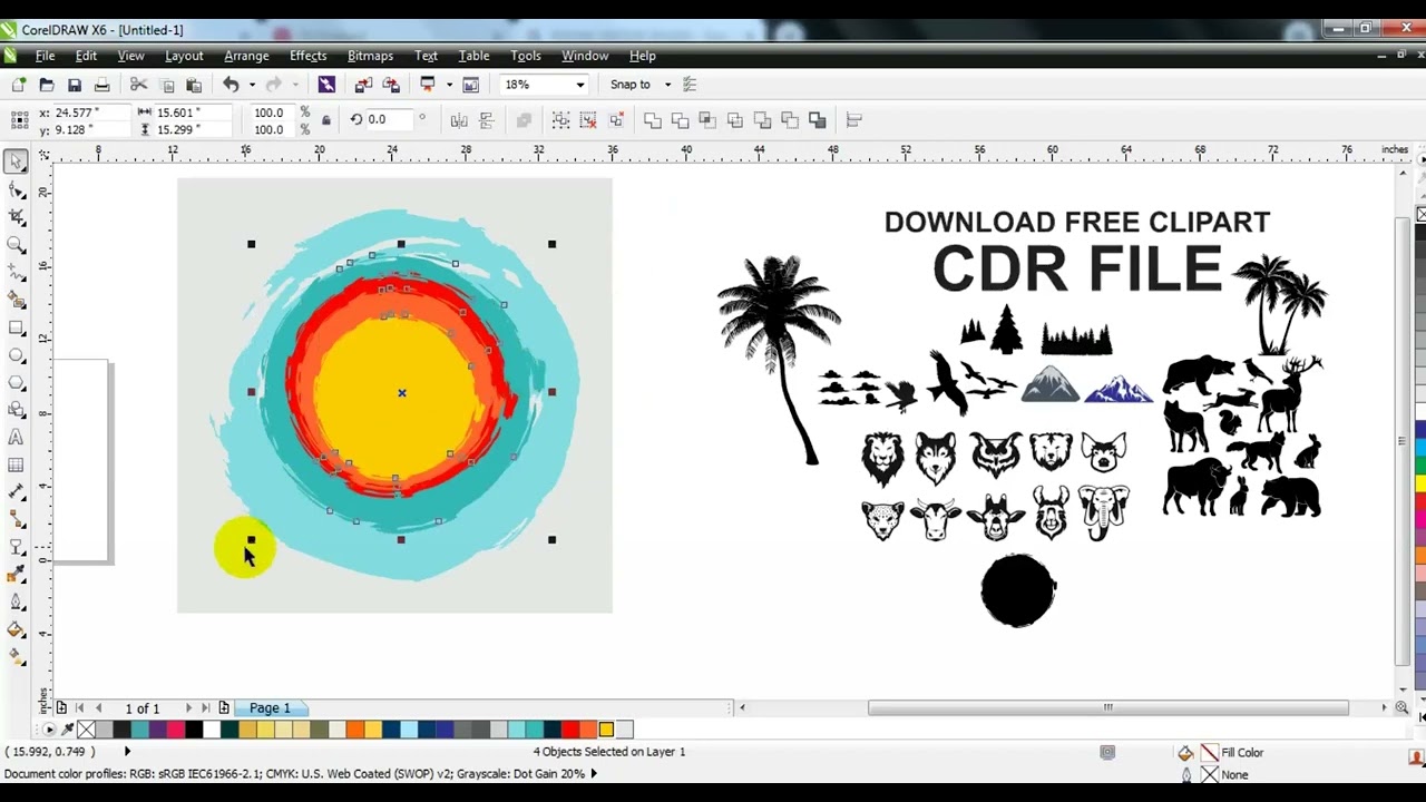 brush splash vector art-Learn corelDRAW with Ahsan Sabri