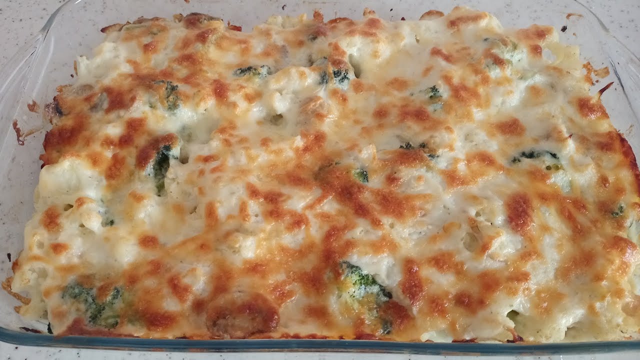 Запеченные овощи с соусом бешамель