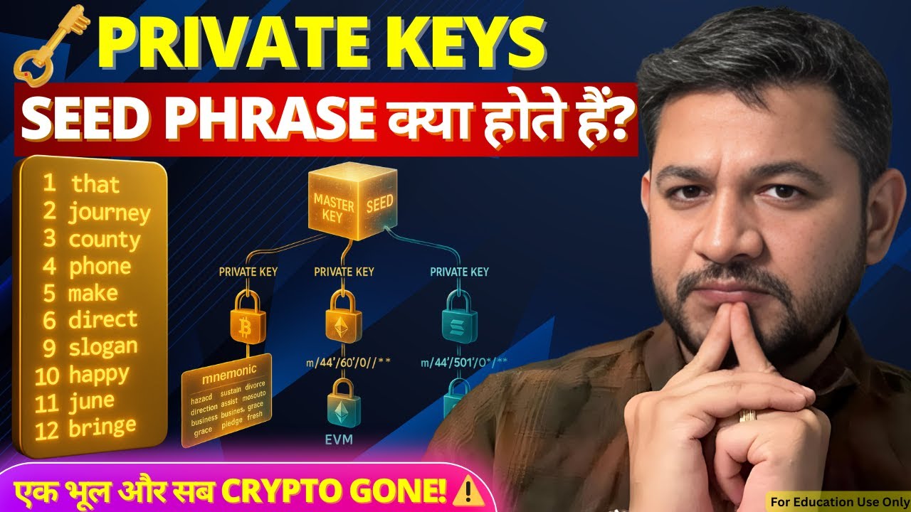 🔥Seed Phrase vs Private Key Explained | The Biggest Crypto Security Secret | Don&rsquo;t Lose Your Crypto🚨