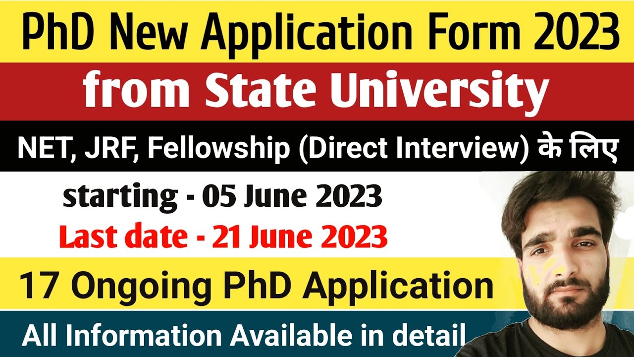 PhD New application form 2023 | 17 ongoing Application Form 2023 | PhD Admission 2023