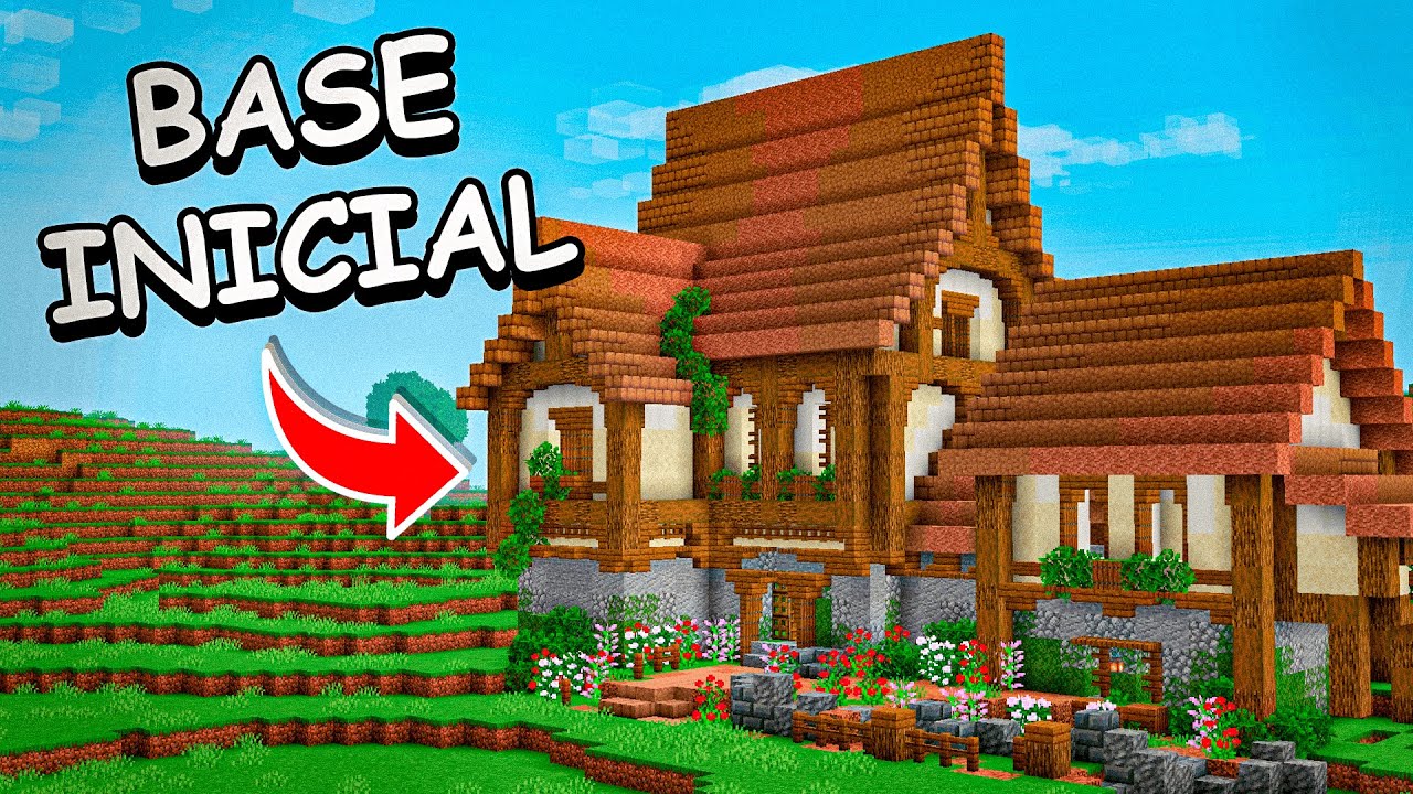 Eu CONSTRUÍ a BASE INÍCIAL PERFEITA no MINECRAFT!
