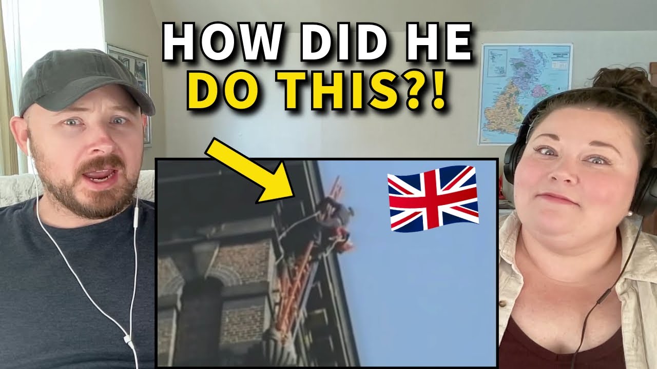 Americans React to Fred Dibnah Climbing an INSANE Chimney Overhang