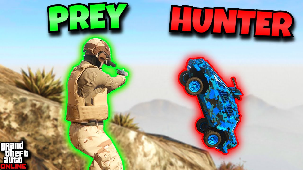 ON FOOT CROSS MAP Manhunt vs 3 HUNTERS! | GTA Online