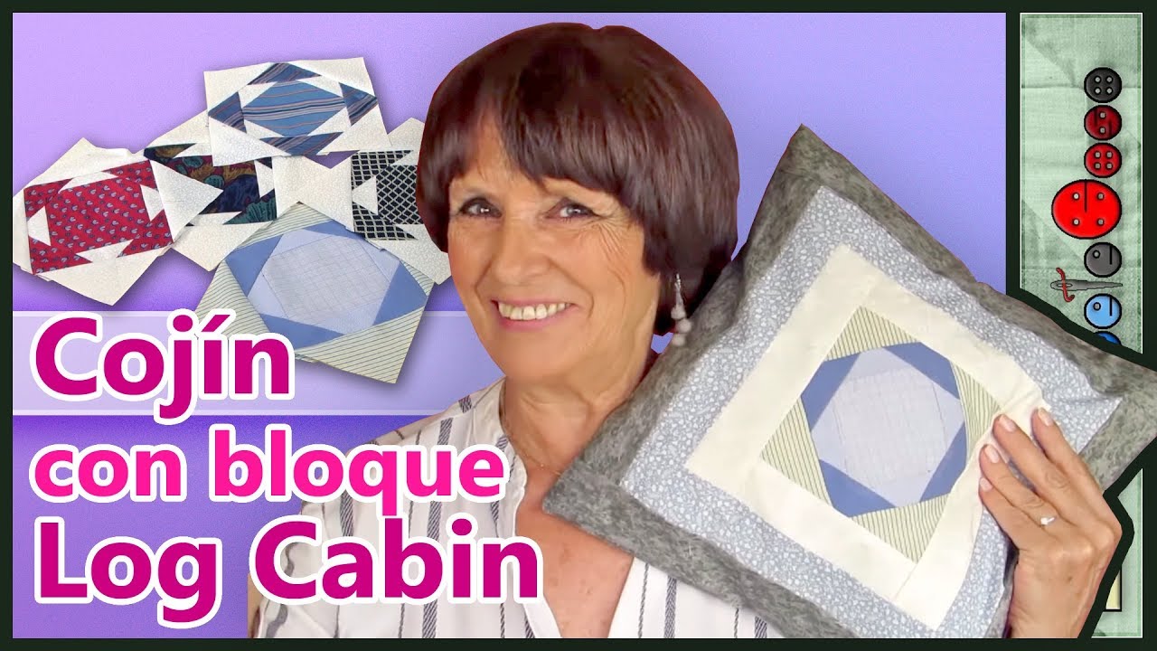 Cojín Log Cabin [Tutorial] (Patchwork)