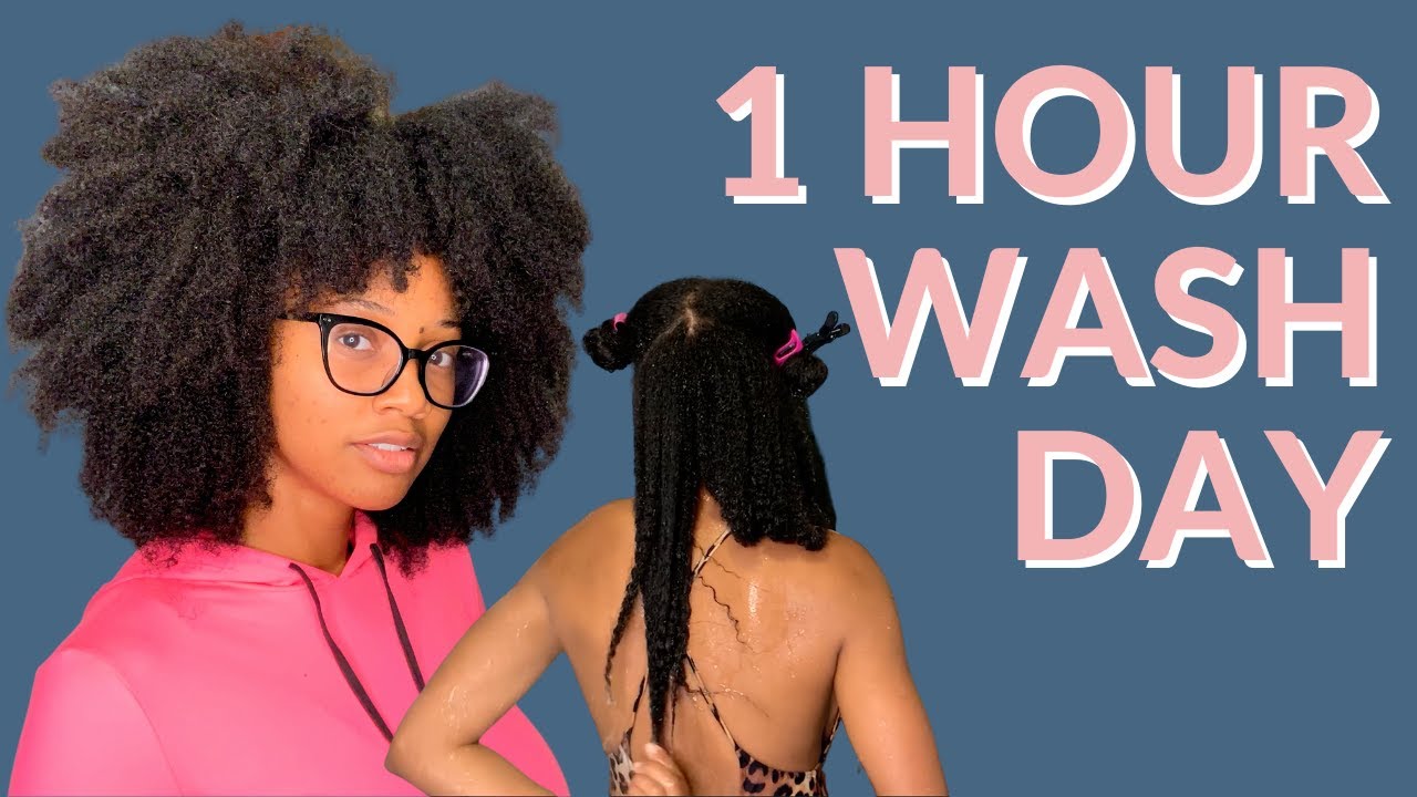 1 Hour Wash Day for Natural Hair | How to QUICKLY wash, detangle, condition and style Natural Hair