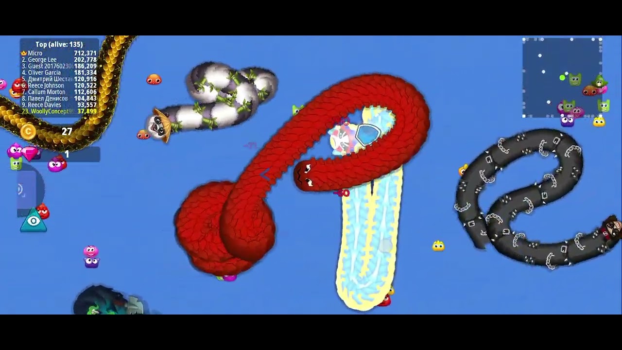 Worms Zone gameplay red colour snake gaming video 🐍🔥🔥#wormszone #new #snake #viral #gaming #video 