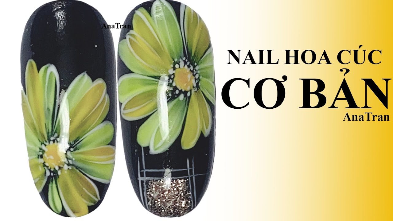 Vẽ Móng Hoa Cúc Bằng Cọ Tròn Hoa Cúc Rất Nhanh