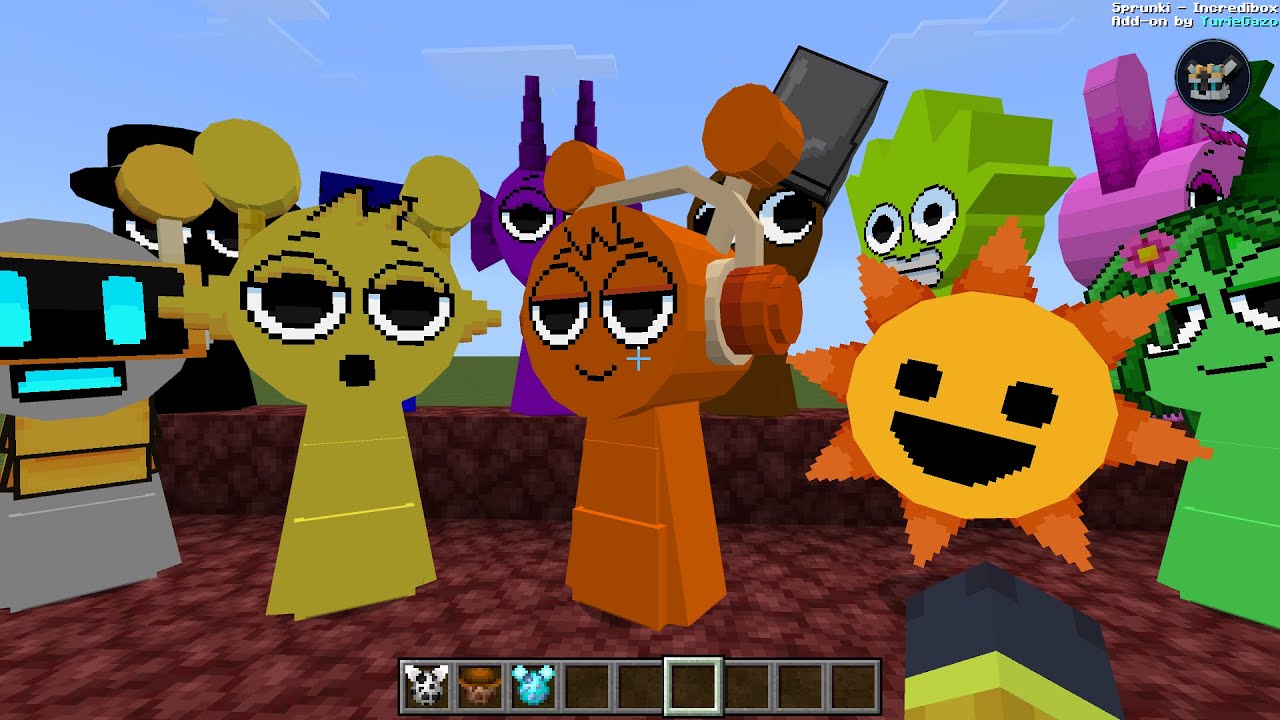 Realistic Incredibox SPRUNKI MOD in Minecraft PE