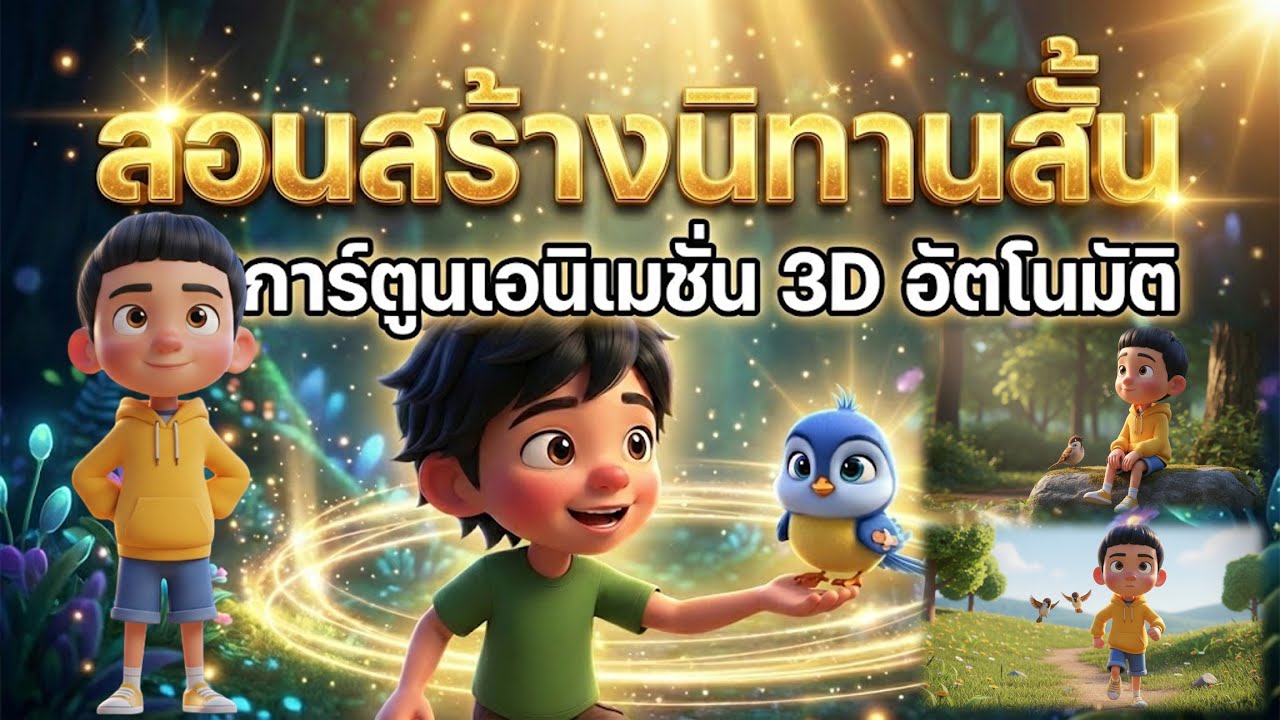 สอนสร้างนิทานสั้นแบบการ์ตูนเอนิเมชั่น 3D อัตโนมัติ